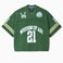 Sage Green Football jersey with 'Wisdom of Age' and number '21' on a white background