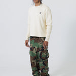 Male Model Wearing Cream Wisdom Of Age knit thermal