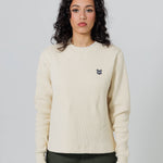 Front view of Female Model Wearing Cream Wisdom Of Age knit thermal