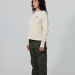 Female Model Wearing Cream Wisdom Of Age knit thermal