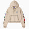 Wisdom Of Age hoodie with WA Logo and patches on a white background