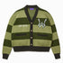 Wisdom of age 2024 olive green striped cardigan front