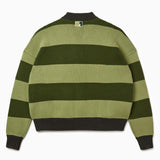 Wisdom of age 2024 olive green striped cardigan back