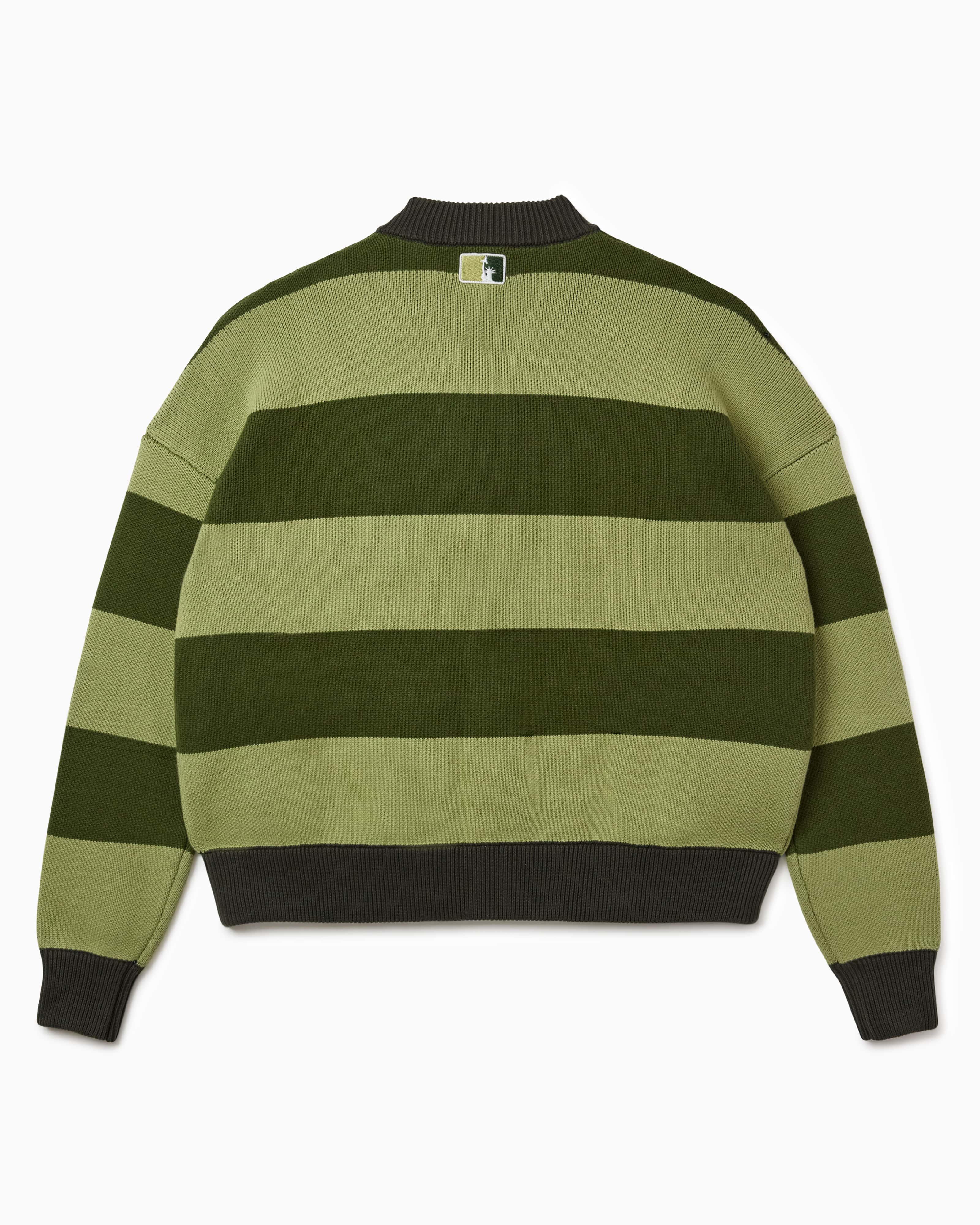 Wisdom of age 2024 olive green striped cardigan back