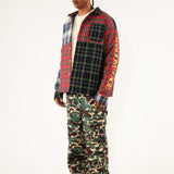 Patchwork Flannel Shirt Jacket- Multi
