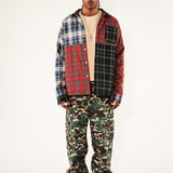 Patchwork Flannel Shirt Jacket- Multi