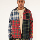 Patchwork Flannel Shirt Jacket- Multi