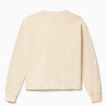Rear view of the Wisdom Of Age knit thermal shirt in cream.