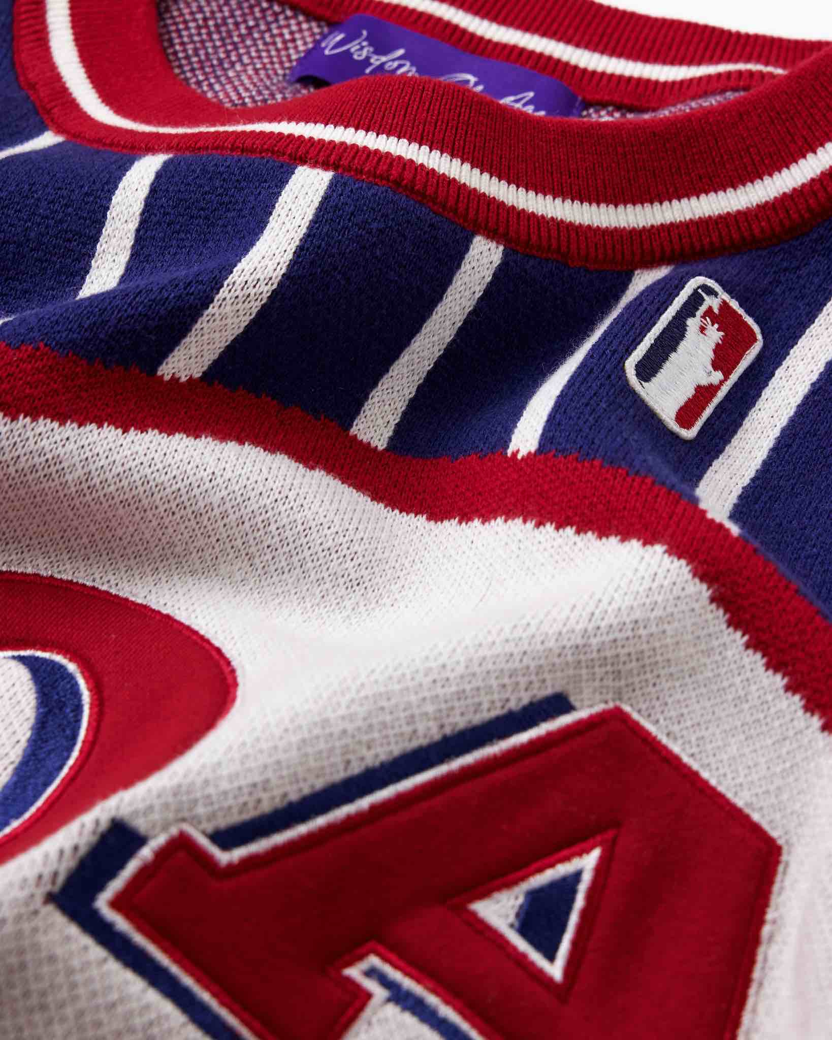 Wisdom of Age blue pinstripe Empire Basketball Jersey premium knit cotton material