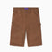WOA Canvas Carpenter Shorts in Brick with WOA brand label on a white background