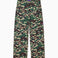 Camouflage pants with a WA logo on a white background
