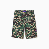 Camouflage shorts with WA logos on a white background