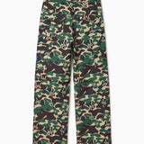 Camouflage-patterned pants on a white background