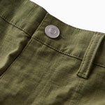 Close-up of the pants button on a white background