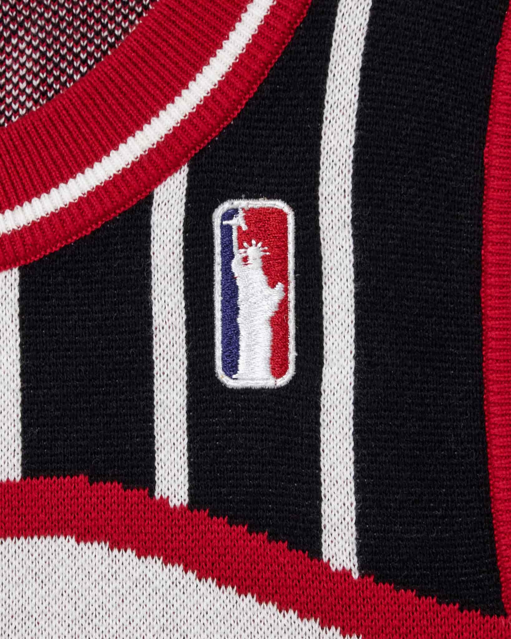 Wisdom Of Age Empire Basketball Jersey Black Pinstripe front view Statue of Liberty patch