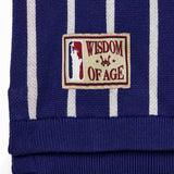 Wisdom Of Age Empire Basketball Jersey Blue Pinstripe front view brand patch